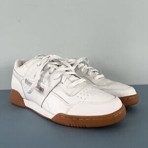 Reebok Workout Plus White Gum Leather Mens Sneakers